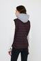 Women's Hooded Combed Cotton Lined Puffer Vest – Dark Claret Red - 6