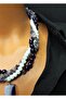 Amethyst Purple Agate White Crystal 3 Rows Strengthening Intuition and Wisdom Necklace - 2