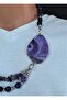 Amethyst and Purple Agate Stress Reduction and Evil Eye Protection Necklace - 2