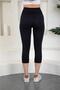 Yüksel Waist Supporting Strict Lock Lycra Corseted Black Sports Yoga Tights - 5