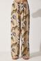 Women's Beige Green High Waist Summer Loose Viscose Pants BH00354 - 4