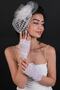 Polka Dot Bridal Cap and Bridal Half Hand Bridal Gloves