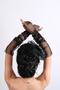 Black Polka Dot Bridal Cap and Long Wedding Gloves Set - 2
