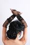 Black Polka Dot Bridal Cap and Long Wedding Gloves Set - 6