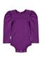 Balloon Sleeve Bottom Snap Corded Cotton Rib Body (purple)