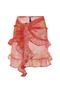 Turuncu Batik Dokuma Fırfırlı Plaj Mini Pareo TBESS23PR00008 - 7