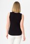 Women's Black Piping Strap Sleeveless Combed Cotton Blouse - 5