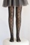 Girl's Black Sun Polka Dot Glitter Thin Pantyhose