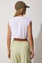 Women's White Seamless Sports Crop Knitted T-Shirt CE00068 - 5