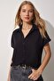 Women's Black Basic Viscose Shirt BH00382 - 2
