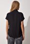 Women's Black Basic Viscose Shirt BH00382 - 5
