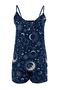 Indigo Galaksi Desenli İp Askılı Viskon Şortlu Dokuma Pijama Takımı THMSS23PT00006 - 8
