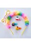 Colorful Plush Bow with Star Sequins and Fruity Crown and Cute Figures, 3-Piece Clip Buckle - 3