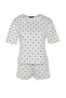 Beyaz %100 Pamuklu Puantiyeli ve Kalpli Şortlu Örme Pijama Takımı THMSS21PT1485 - 6
