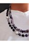 Amethyst and Purple Agate Stress Reduction and Evil Eye Protection Necklace - 3