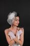 Polka Dot Bridal Cap and Bridal Half Hand Bridal Gloves - 4