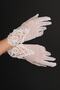 White Lace Embroidered Bridal Gloves and Bridal Hat - 4