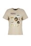 Taş %100 Kalın Pamuklu Baskılı Oversize Kalıp Bisiklet Yaka Örme T-Shirt TWOSS23TS00282 - 13