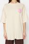Taş %100 Kalın Pamuklu Ön ve Arka Baskılı Oversize/Geniş Kalıp Örme T-Shirt TWOSS23TS00269 - 8