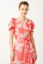 Coral Color Half Sleeve Maxi Dress - 2