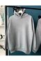 Gray Tracksuit Set Oversize Unisex Three Thread Ribbed Thick And High Quality - 2