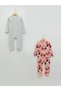 Lcw Minnie Mouse Patterned Baby Girl Jumpsuit - Crew Neck, Long Sleeve, Set of 2 - 2