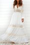 Long Maxi Guipure Dress Lined Long Dress Long Sleeve Maxi Dress Graduation Dress Engagement Dress