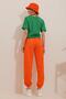 Orange Basic Sweatpants with Elastic Waist and Cuffs Alc-X5902 - 6