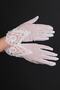 White Lace Embroidered Bridal Gloves and Bridal Hat - 3