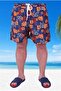 Large Size Water Repellent Sea Shorts Hot Flower 23661 Navy Blue - 2
