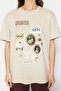 Taş %100 Kalın Pamuklu Baskılı Oversize Kalıp Bisiklet Yaka Örme T-Shirt TWOSS23TS00282 - 10