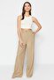 Khaki Ironed Wide Leg Woven Fabric Trousers TWOSS23PL00326 - 2