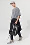Men's Gray Melange Oversize Loose Cut Crew Neck Sweatshirt T-Shirt - 3