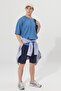 Men's Indigo Oversize Loose Cut Crew Neck Sweatshirt T-Shirt - 3