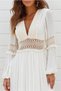 Long Maxi Guipure Dress Lined Long Dress Long Sleeve Maxi Dress Graduation Dress Engagement Dress - 3
