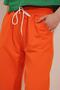 Orange Basic Sweatpants with Elastic Waist and Cuffs Alc-X5902 - 2