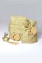 Gift Jute Pouch, Flower Printed Label - Straw Pouch - 10 Piece Set with Tie String (10x15 Cm) - 3