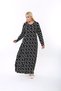 Women's Plus Size Long Sleeve Viscose Combed Cotton Hijab Suitable Long Maxi Dress - 3