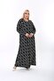 Women's Plus Size Long Sleeve Viscose Combed Cotton Hijab Suitable Long Maxi Dress - 4