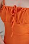 Summer Summer Front Tie Slit Detail Midi Dress - Orange - 2