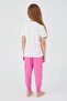 Bead Detail Girl's Short Sleeve Pajama Set - 5