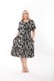 Plus Size Knee Length Sleeve and Skirt Ruffle Detailed Stylish Pocketed Viscose Combed Cotton Dress - 3