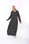 Women's Plus Size Long Sleeve Viscose Combed Cotton Hijab Suitable Long Maxi Dress - 8