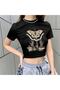 Butterfly Printed Crop Top T-Shirt