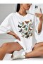 Multiple Butterfly Printed White T-Shirt