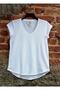White 100% Cotton Flared V-Neck Knitted T-shirt
