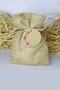 Gift Jute Pouch, Flower Printed Label - Straw Pouch - 10 Piece Set with Tie String (10x15 Cm) - 4