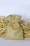 Gift Jute Pouch, Flower Printed Label - Straw Pouch - 10 Piece Set with Tie String (10x15 Cm) - 5