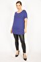 Women's Indigo Large Size Bicycle Collar Skirt Tip Banded Tunic 65n35935 - 4
