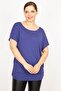 Women's Indigo Large Size Bicycle Collar Skirt Tip Banded Tunic 65n35935 - 5